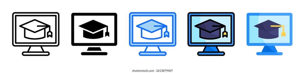 Online Education Icon Set Multiple Style Collection