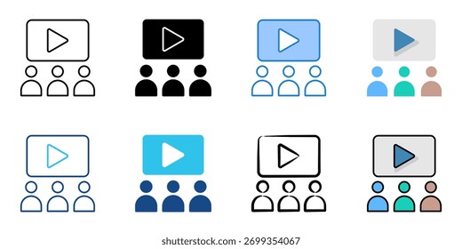 Online-Bildung Symbol Set mehrere Stilkollektion 
