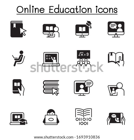 Online education icon set vector illustration graphic design