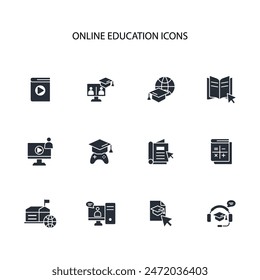 Online education icon set.vector.Editable stroke.linear style sign for use web design,logo.Symbol illustration.