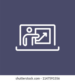 Online education icon simple flat style outline illustration.