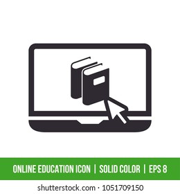 Online Education Icon. Solid Color. EPS 8