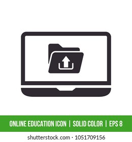 Online Education Icon. Solid Color. EPS 8