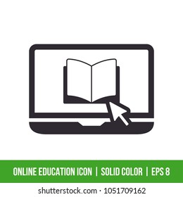 Online Education Icon. Solid Color. EPS 8