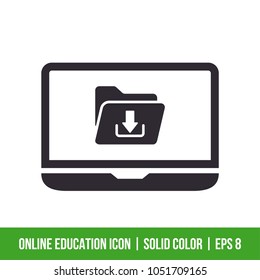 Online Education Icon. Solid Color. EPS 8