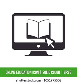 Online Education Icon. Solid Color. EPS 8