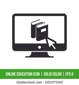 Online Education Icon. Solid Color. EPS 8