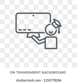Online education icon. Trendy flat vector Online education icon on transparent background from E-learning and education collection. High quality filled Online education symbol use for web and mobile