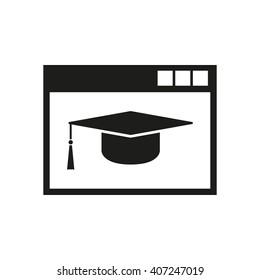 Online education icon. vector design. symbol. web.  graphic. JPG. AI. app. logo. object. flat. image. sign. eps. art. picture - stock vector