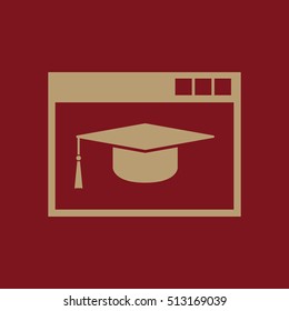 Online education icon. vector design. education symbol. web. graphic. JPG. AI. app. logo. object. flat. image. sign. eps. art. picture - stock vector