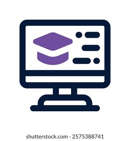 online education icon. vector dual tone icon for your website, mobile, presentation, and logo design.