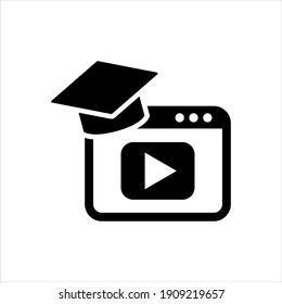 Online education icon vector graphic illustration