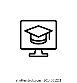 Online education icon vector graphic illustration