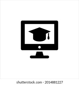 Online education icon vector graphic illustration