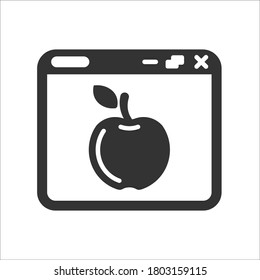 Online Education icon, vector graphics