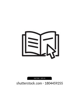 Plantilla de logotipo de ilustraciones vectoriales del icono Educación en línea