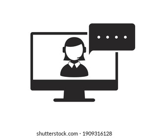 Online Education Icon. Vector illustration. 