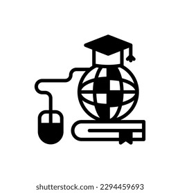 Icono de Educación en línea en vector. Ilustración