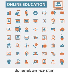 iconos de educación en línea
