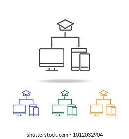 online education icons. Element of edecation for mobile concept and web apps. Thin line  icon for website design and development, app development. Premium multicolor icons on white background