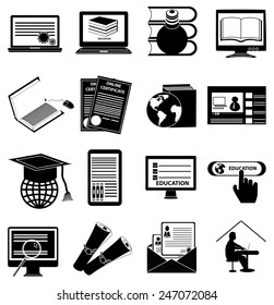 Online education icons set