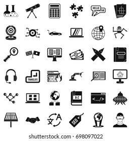 Online education icons set. Simple style of 36 online education vector icons for web isolated on white background
