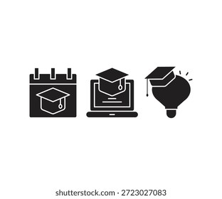 Online-Bildungs-Symbole, die Vektorgrafik festlegen