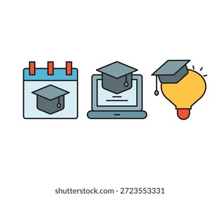 online education icons set vector illustration