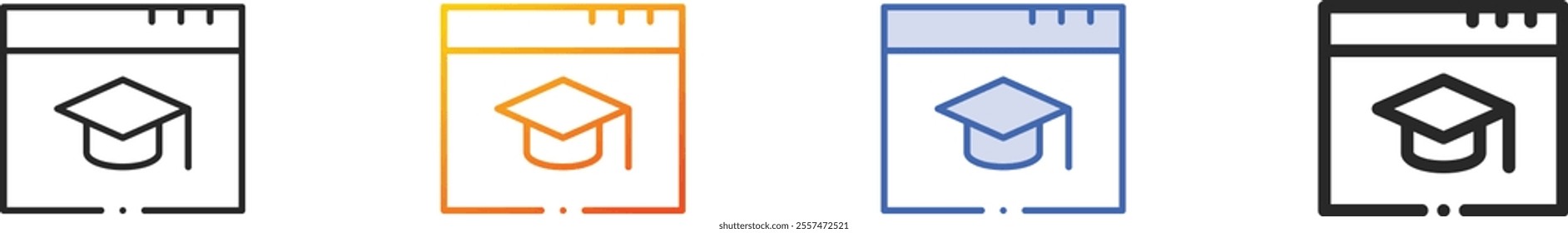 online education icon.Thin Linear, Gradient, Blue Stroke and bold Style Design Isolated On White Background
