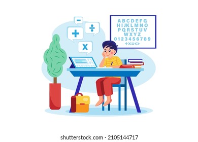 Online education Illustration concept. Flat illustration isolated on white background.