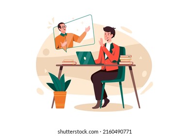 Online Education Illustration concept. Flat illustration isolated on white background
