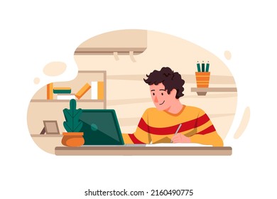 Online Education Illustration concept. Flat illustration isolated on white background