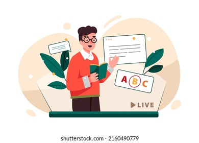 Online Education Illustration concept. Flat illustration isolated on white background