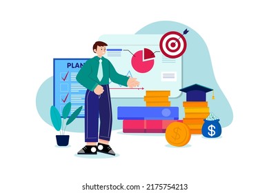 Online Education Illustration concept. Flat illustration isolated on white background