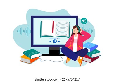 Online Education Illustration concept. Flat illustration isolated on white background