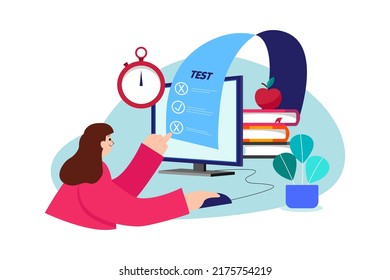 Online Education Illustration concept. Flat illustration isolated on white background