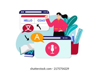 Online Education Illustration concept. Flat illustration isolated on white background