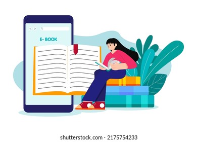 Online Education Illustration concept. Flat illustration isolated on white background