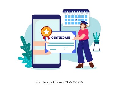 Online Education Illustration concept. Flat illustration isolated on white background
