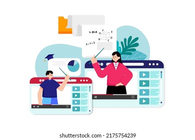 Online Education Illustration concept. Flat illustration isolated on white background
