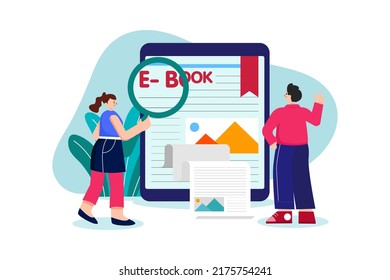 Online Education Illustration concept. Flat illustration isolated on white background
