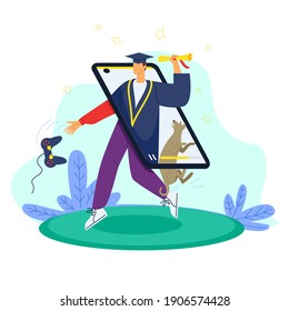 Online education illustration concept vector