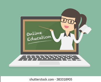 Online Education. Online Information Technology Concept Illustration.