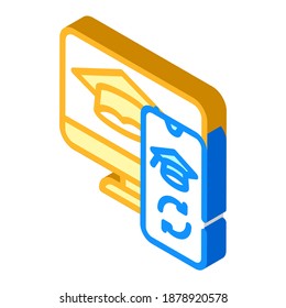 online education isometric icon vector. online education sign. isolated symbol illustration