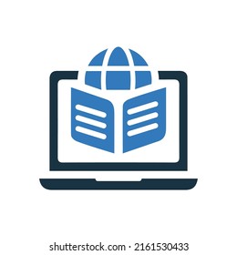 Online education, knowledge icon. Editable vector logo.