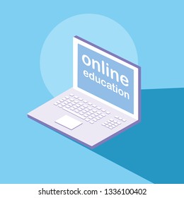 online education with laptop