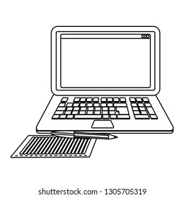 online education laptop cartoon