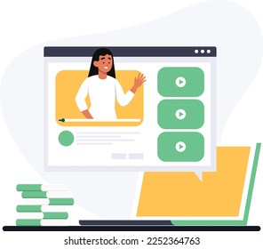 Online education learning concept with students