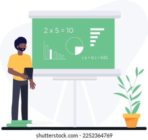 Concepto de aprendizaje en línea con estudiantes