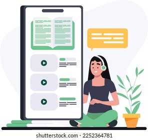 Online education learning concept with students